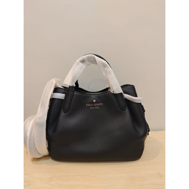 Ks Dumpling Small Satchel Pebbled Leather Black