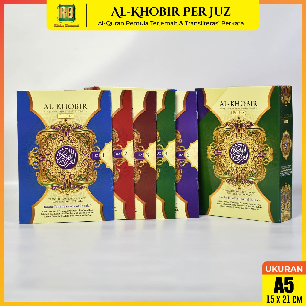 (isi 30 Buku/Jilid) Alquran Al Khobir Mujazza Per Juz Perjuz A5 Ukuran Sedang Box Al Quran Perjus Pe