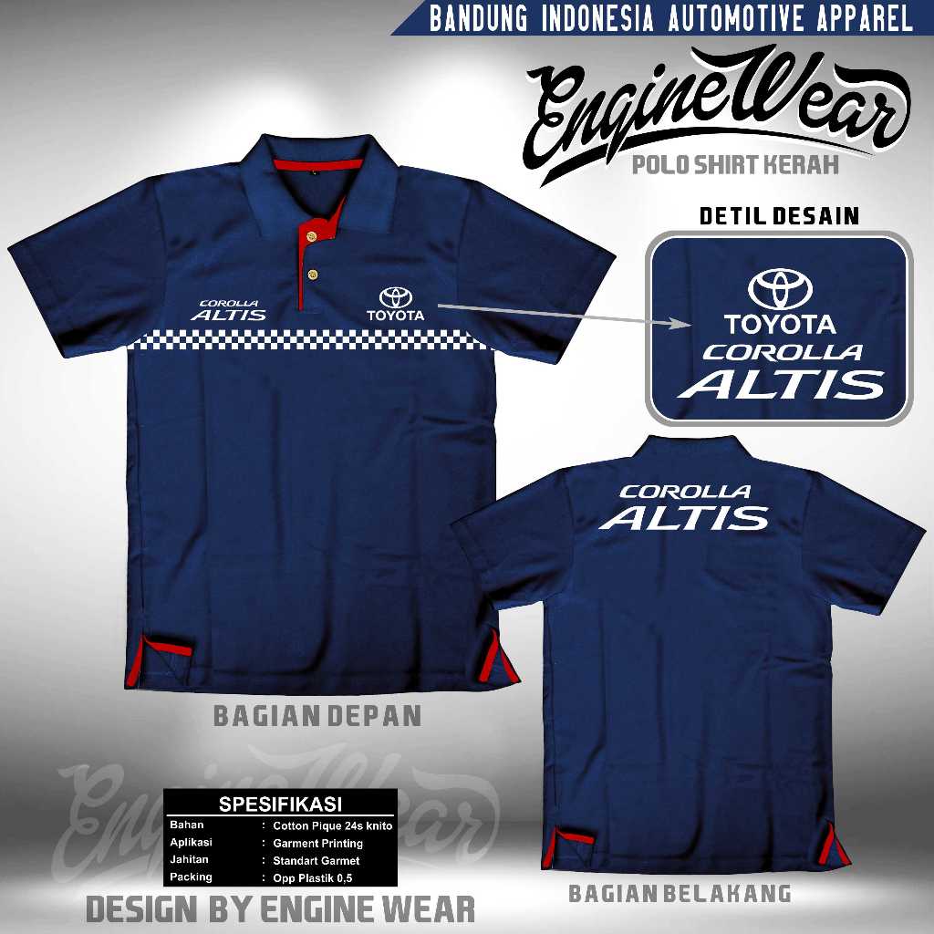 polo shirt altis kaos polo corolla altis baju kaos kerah mobil toyota corolla tshirt otomotif