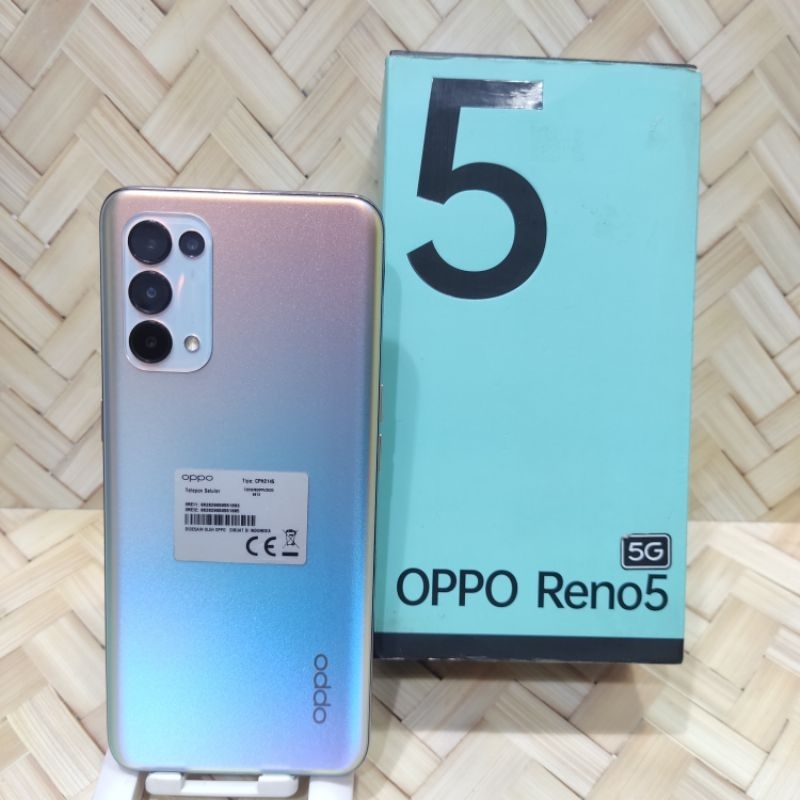 Oppo Reno 5 5G 8/128 GB Handphone Second Fullset Batangan Original bergaransi IMEI terdaftar