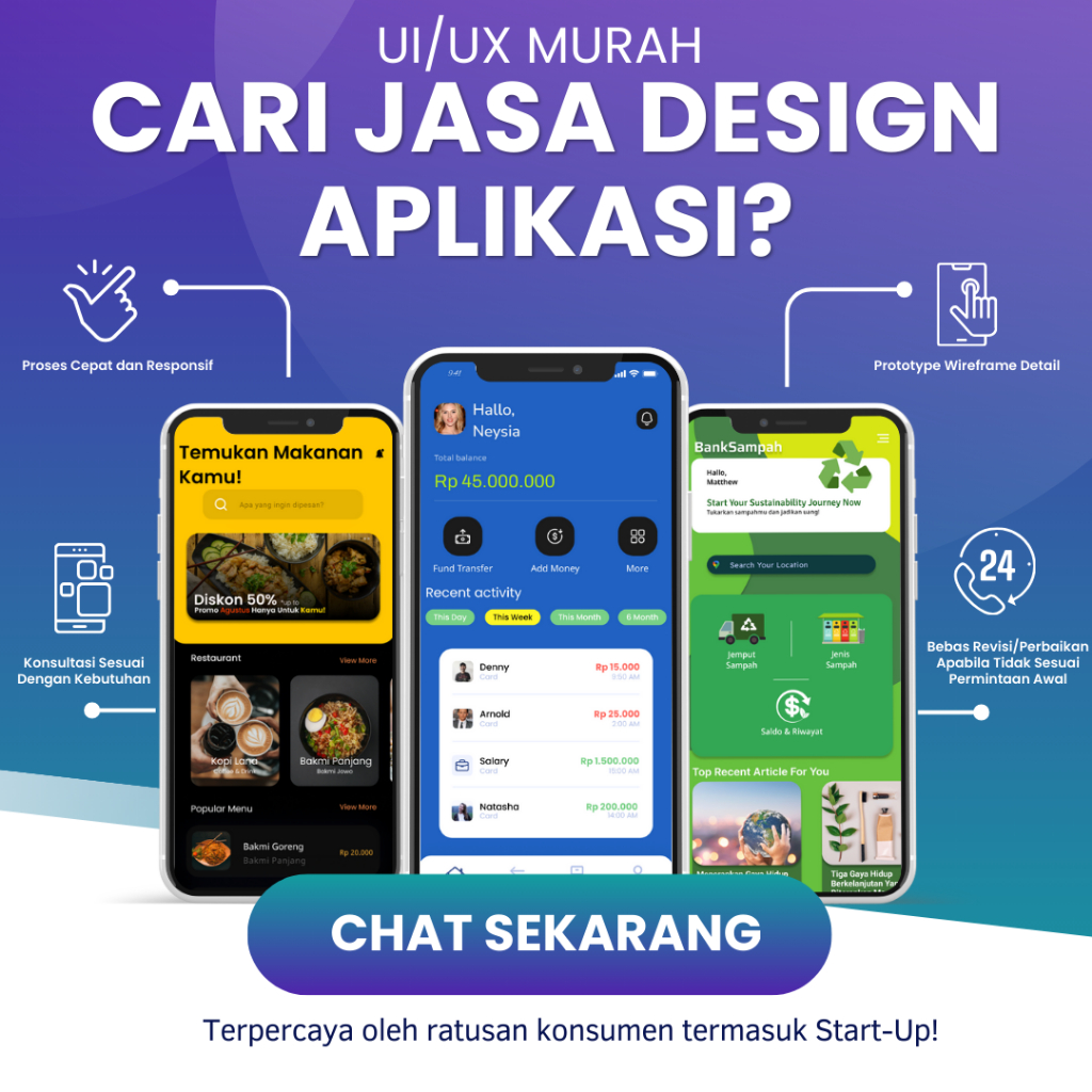 Jasa UI UX Murah I Jasa Desain Aplikasi &amp; Website I Terpercaya Oleh Ratusan Kustomer