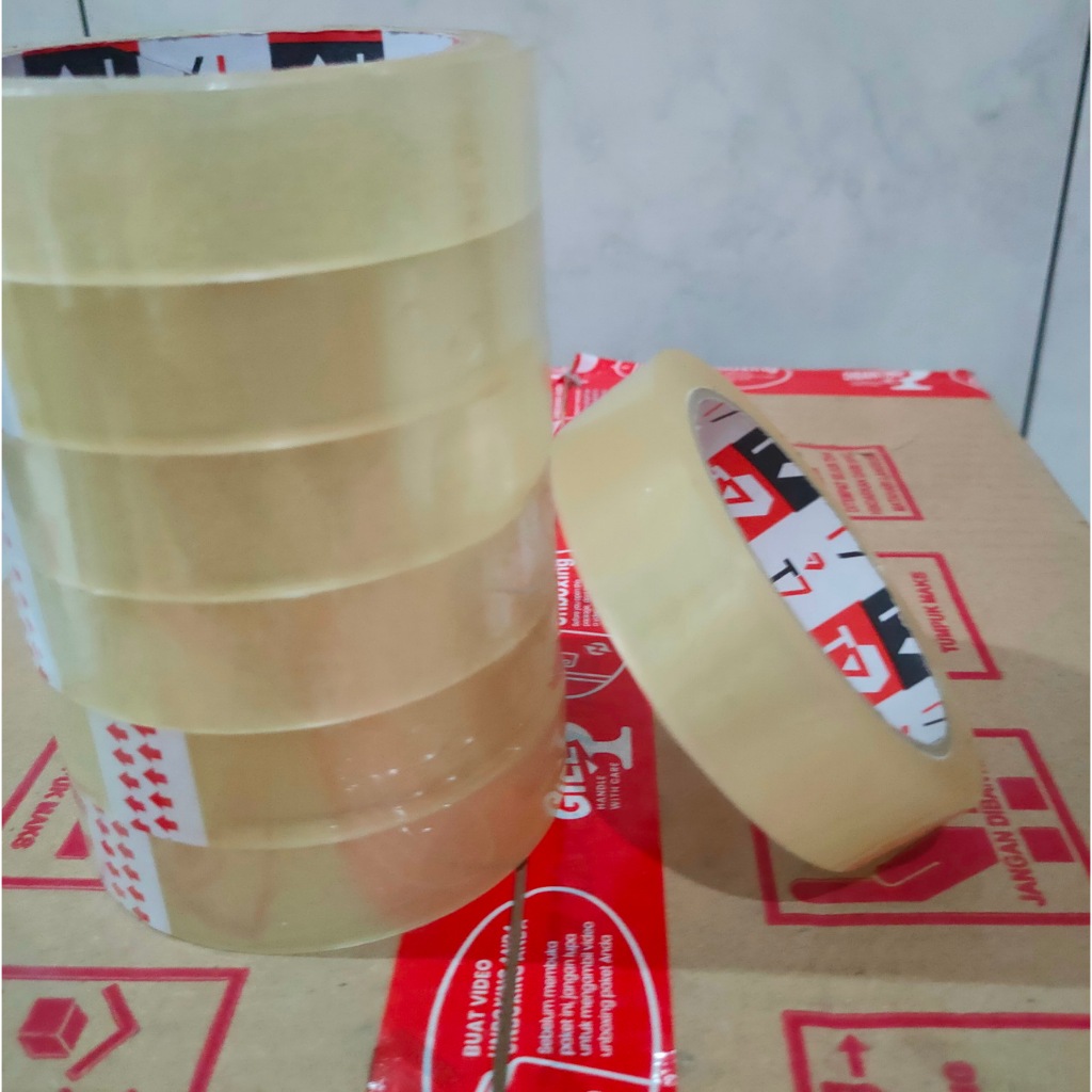 

Lakban Bening 24mm x 90 yard Clear Tape 1 Inch Isolasi Selotip Packing Opp Selasiban