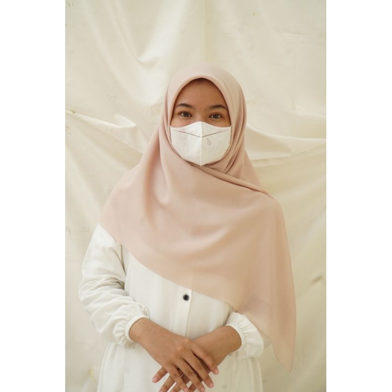 Bulungan Series| voal hijab segiempat warna vanila