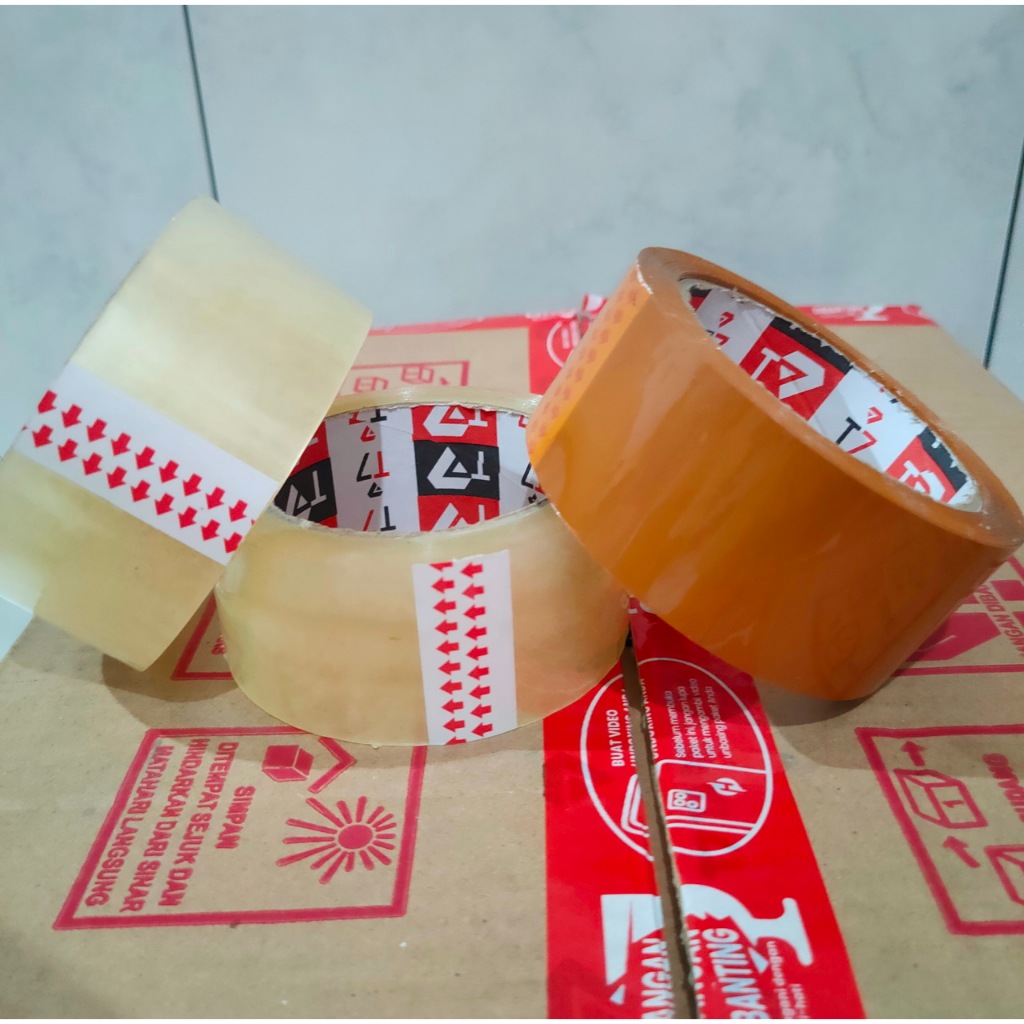 

Lakban Packing 45mmx90Yard 2 Inch Bening dan Coklat Clear Tape Isolasi Selotip Opp Selasiban