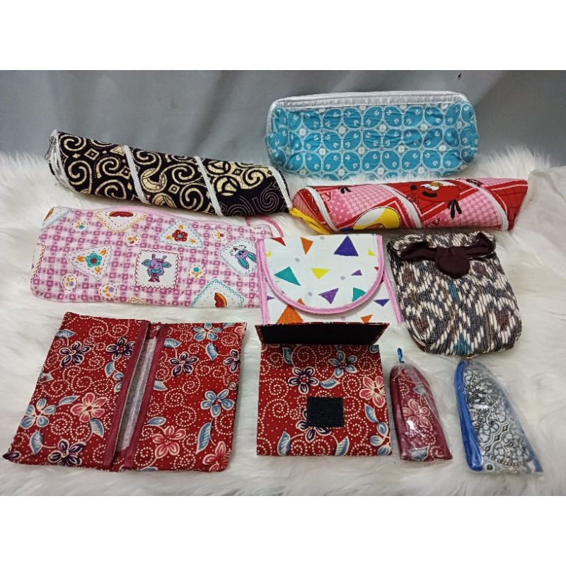 

Tempat pensil tempat tissue dompet kain 10pcs
