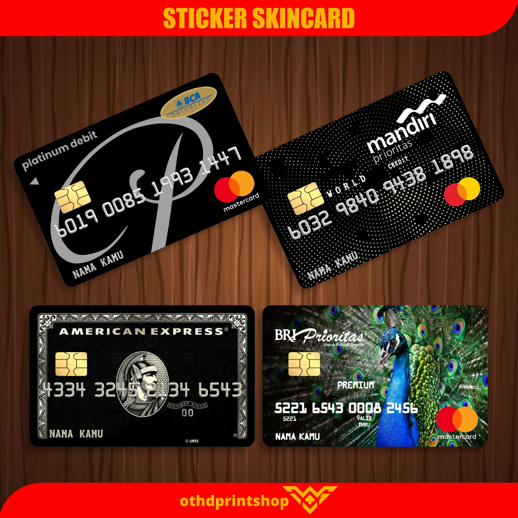 

Stiker Garskin Skincard Blackcard Custom Sticker ATM Pelindung Kartu ATM Debit Credit Emoney Flazz