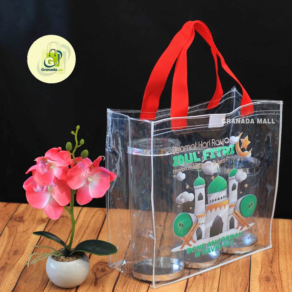 

TAS MIKA GOODIE BAG HAMPERS LEBARAN IDUL FITRI CUSTOM NAMA UK 25 X 12 X 25 -FREE DESIGN