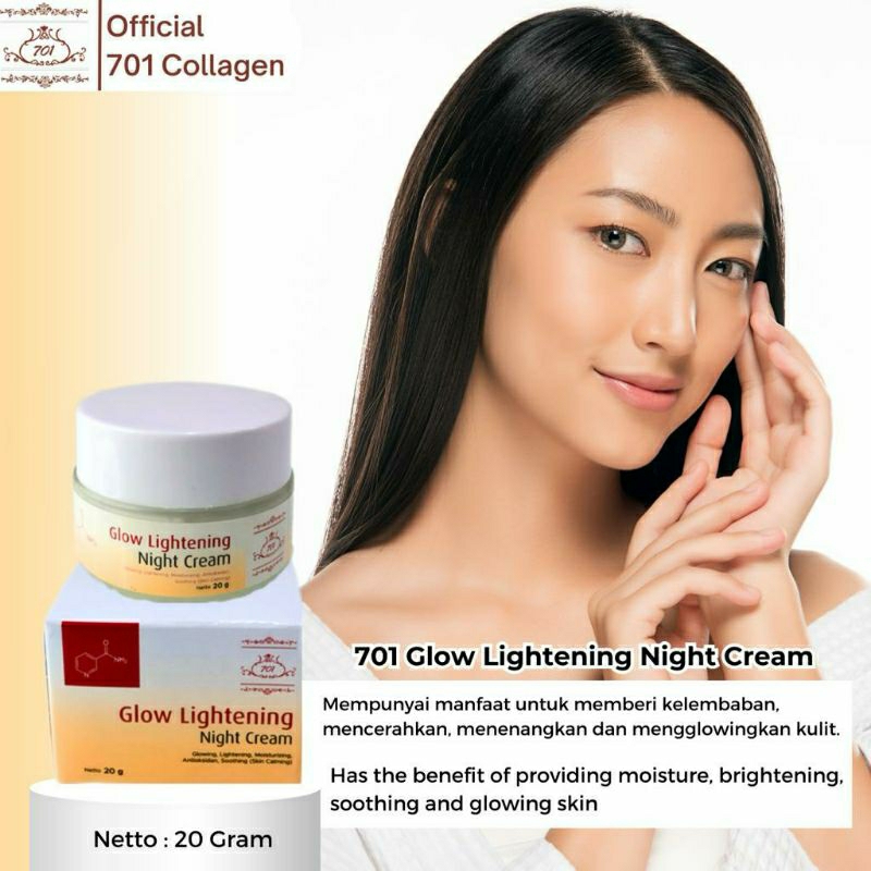 1 PCS CREAM 701 COLLAGEN GLOW LIGHTENING DAY AND NIGHT CREAM 20gr original BPOM