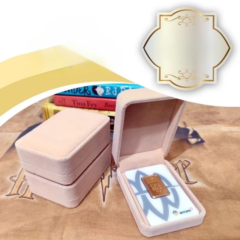 Kotak LM Antam Bludru Krem Ivory Box Gift Kado Hadiah