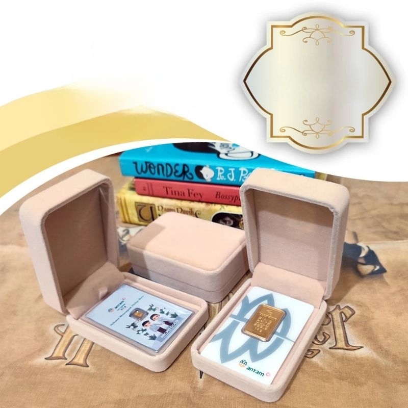 Kotak LM Antam Bludru Krem Ivory Box Gift Kado Hadiah