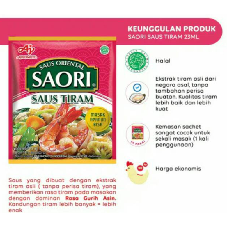 

Saori saos tiram 23 ml