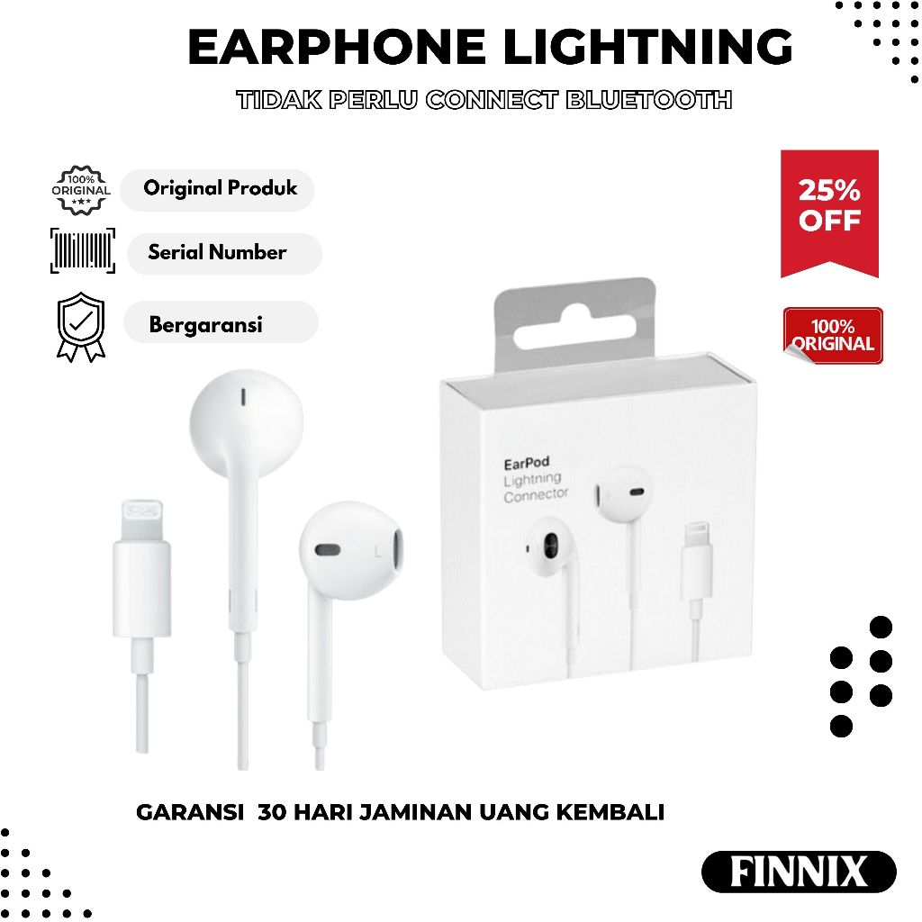 Headset Lightning Iphone Original / Earphone / Handsfree / Headphone