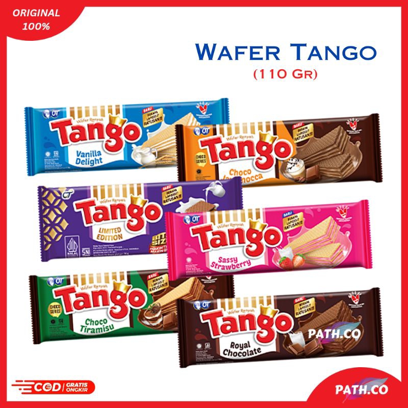 

Wafer Tango 110Gr 6 Varian | Royal Chocolate / Sassy Strawberry / Choco Javamocha / Vanilla Delight / Mily Chocolate / Choco Tiramisu | 110 Gram