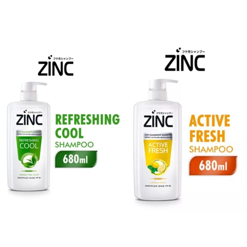 Zinc Shampoo 680ml - Zinc Shampoo Refreshing Cool 680ml - Zinc Shampoo Active Fresh 680ml - Shampoo 