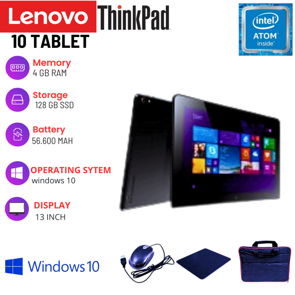 LAPTOP LENOVO THINKPAD 10 TABLET INTEL ATOM SECOND GARANSI 100%