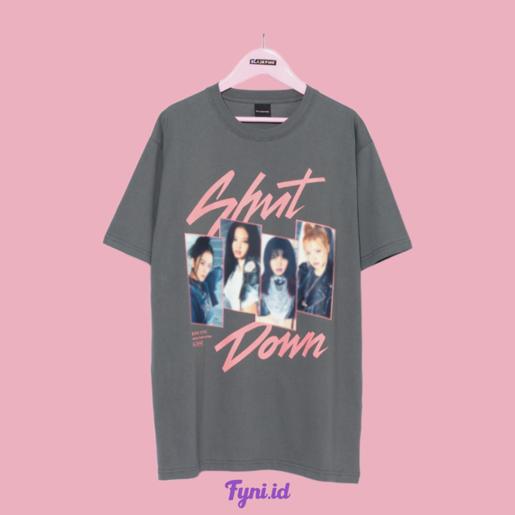KAOS SHUT DOWN BLACKPINK GREY - KATUN COMBED - SIZE S-5XL