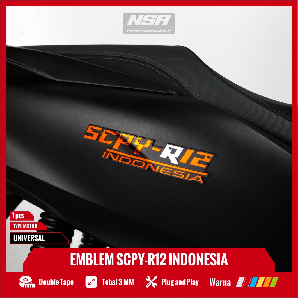 HKS (FreeOngkir) NSA Emblem Scoopy 1PCS Scoopy Ring 12 Logo Scoopy R12 Indonesia Emblem Scoopy 3D