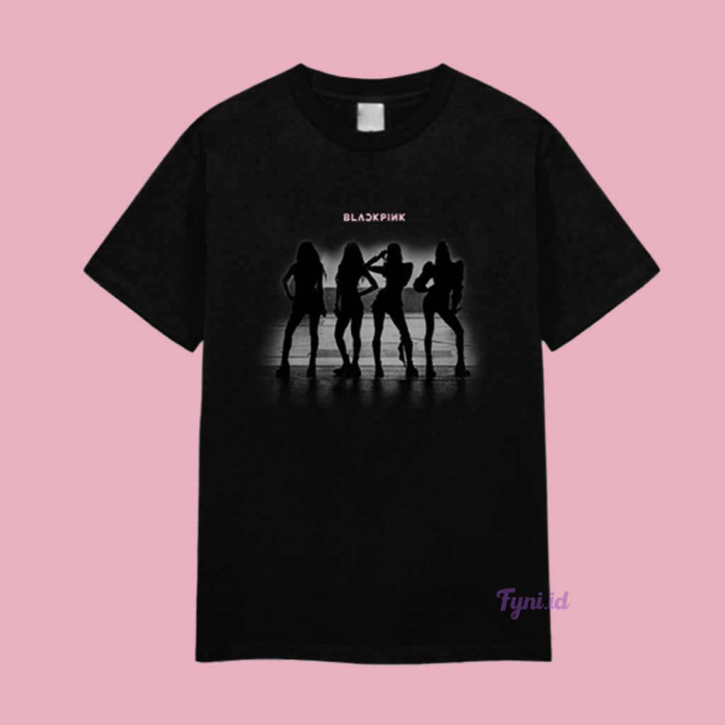 KAOS BLACKPINK HITAM - FREE PHOTOCARD - ID CARD - PACKAGING WITH BOX - SIZE XS-5XL