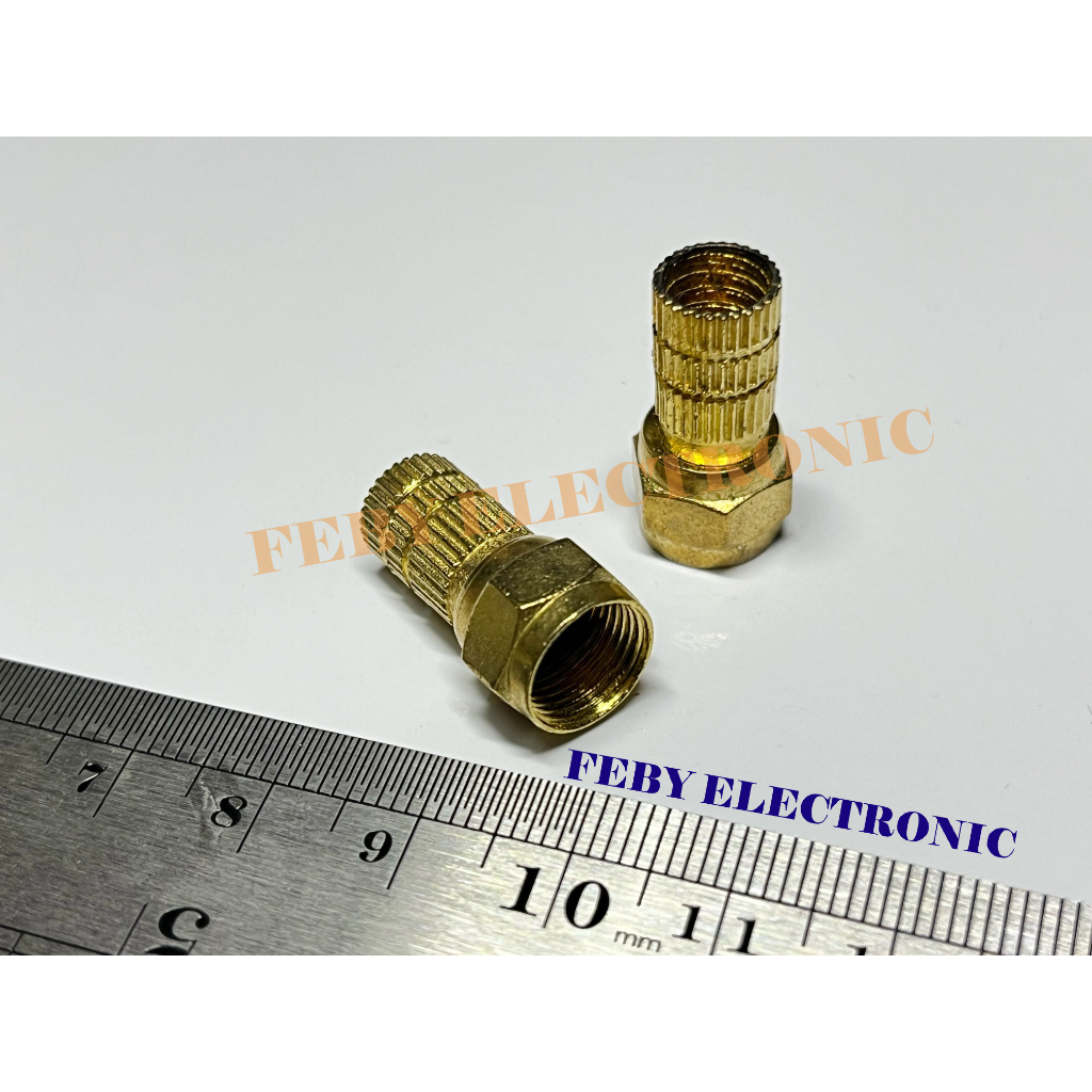 Konektor F 5C DRAT GOLD Karet Connector F Jack RG6 Antena/TV/Parabola