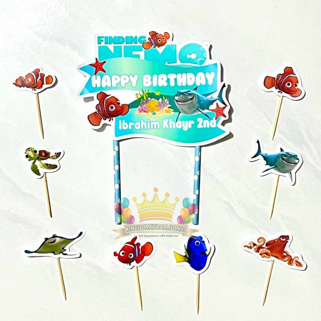 Topper Cake Custom Nama Tema Nemo
