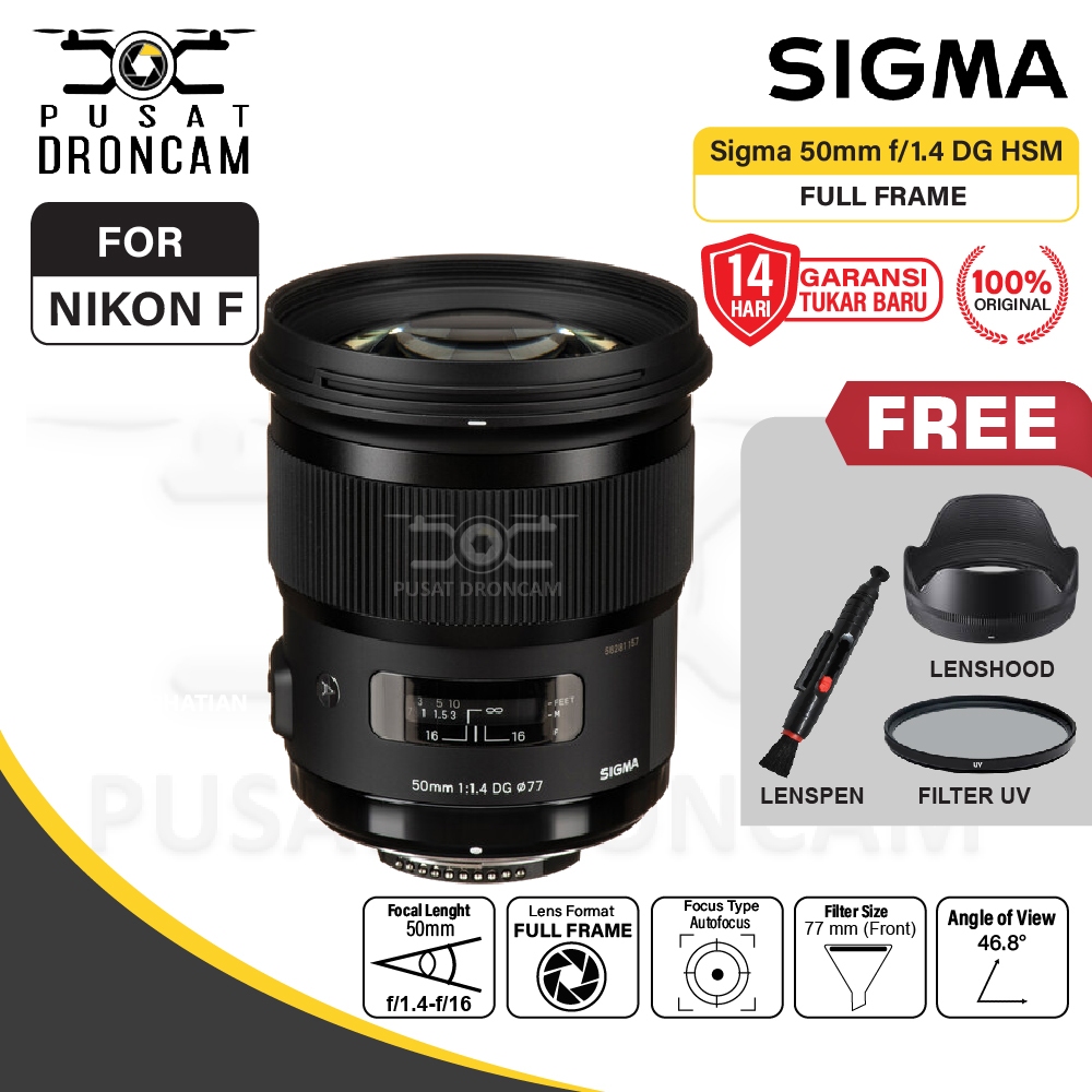 Lensa Sigma 50mm f1.4 DG HSM Art Lens for Nikon F / Sigma 50 mm f/1.4