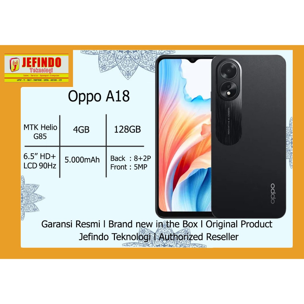Oppo A18 4/128 Garansi Resmi Nasional
