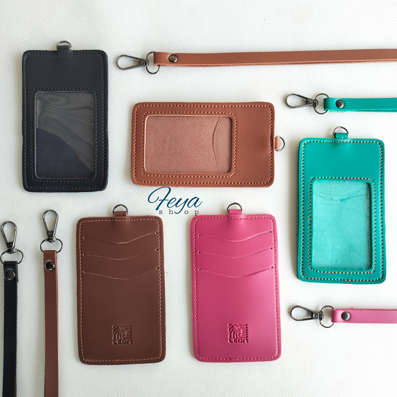 

Name Tag ID Card Kulit Holder NTS042 Name Tag Lanyard Kulit 3 Slot Belakang Kartu ID Card Kulit