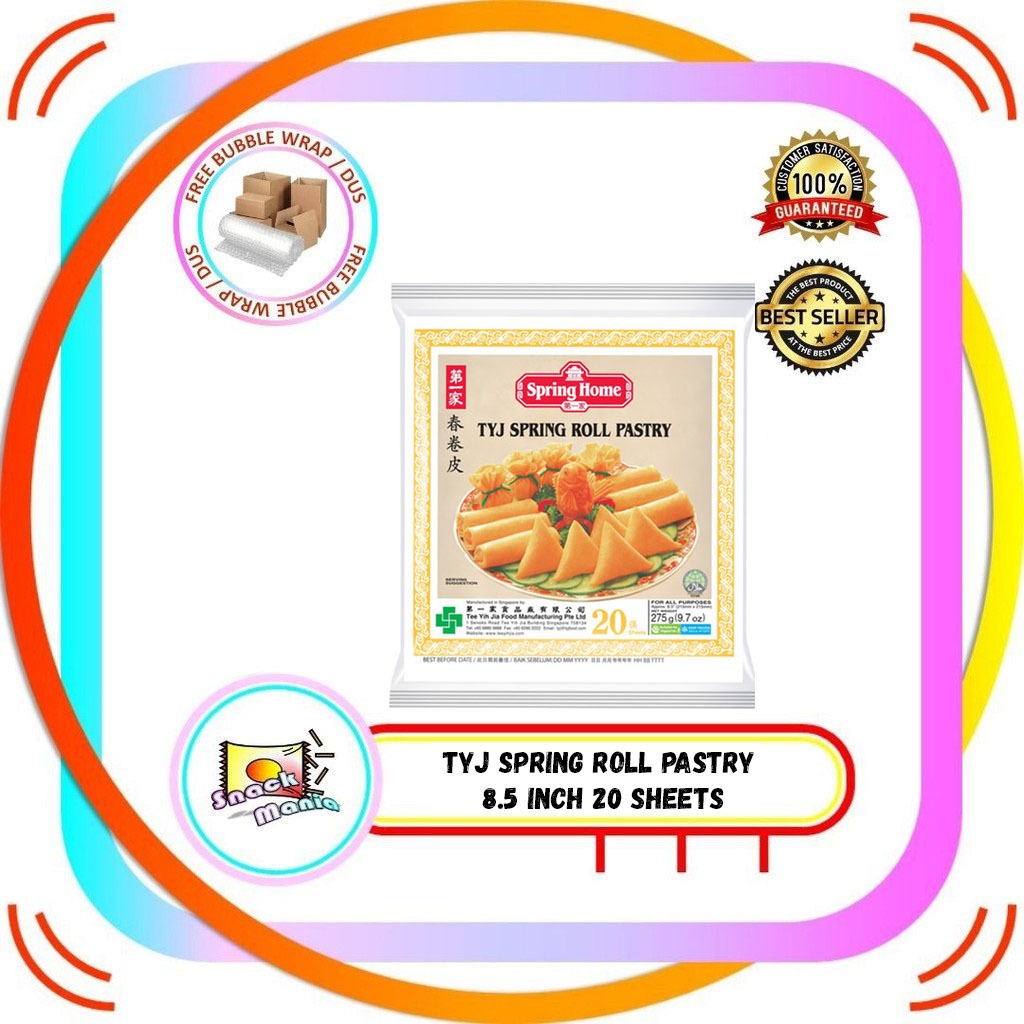 

TYJ Spring Roll Pastry 8.5 inch 20 Sheets ~ 275 gr Kulit Pangsit Lumpia