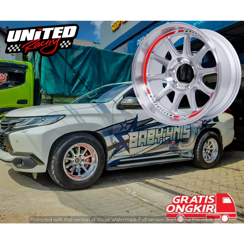 VELG RALLY LOOK MOBIL PAJERO SPORT RING 18 HSR TOBOALI R18 SILVER POLISH VELEK CELONG H6X139,7