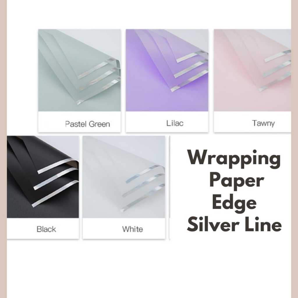 

(SW) Wrapping Paper Edge Silver Line Cellophane / kertas motif silver line/ buket lamaran/ buket dekorasi / hampres/ kado