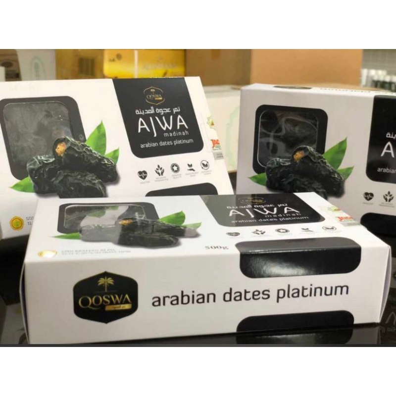 

Kurma Ajwa 500gram Qoswa / Kurma Nabi Arabian Dates Platinum