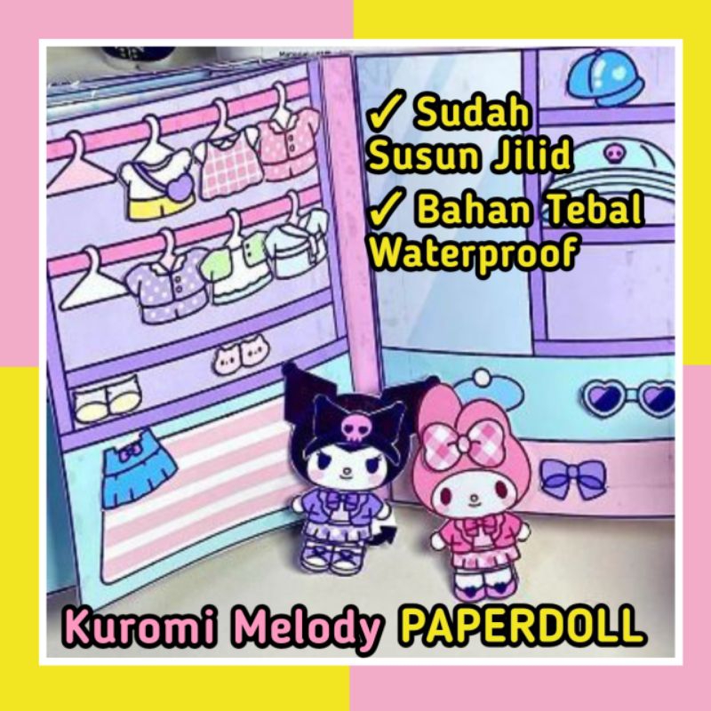 KUROMI MELODY DUCK PAPER DOLL DIY MAINAN ANAK TOYS