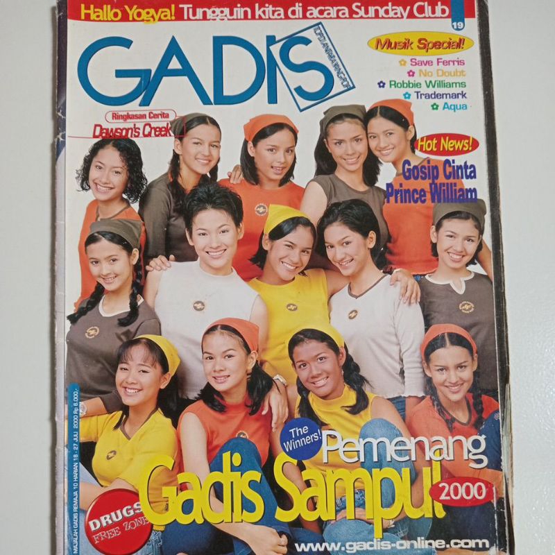 Majalah Gadis Tahun 2000 Cover 14 Finalis Gadis Sampul