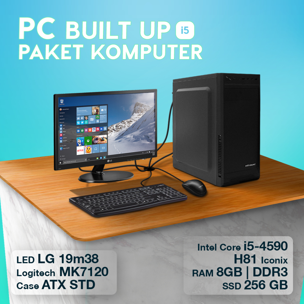 Komputer Rakitan PC Built Fullset Core i5 Admin Kantor Sekolah Kasir