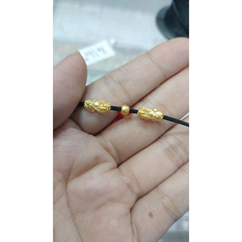 gelang 2 naga 1 bola emas asli 24k