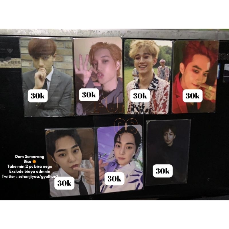 PHOTOCARD EXO KAI CHEN SUHO XIUMIN TAO