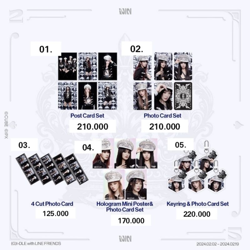 [PO1] GIDLE X LINE OFFICIAL MERCH / GIDLE MERCH / PHOTOCARD GIDLE LINE