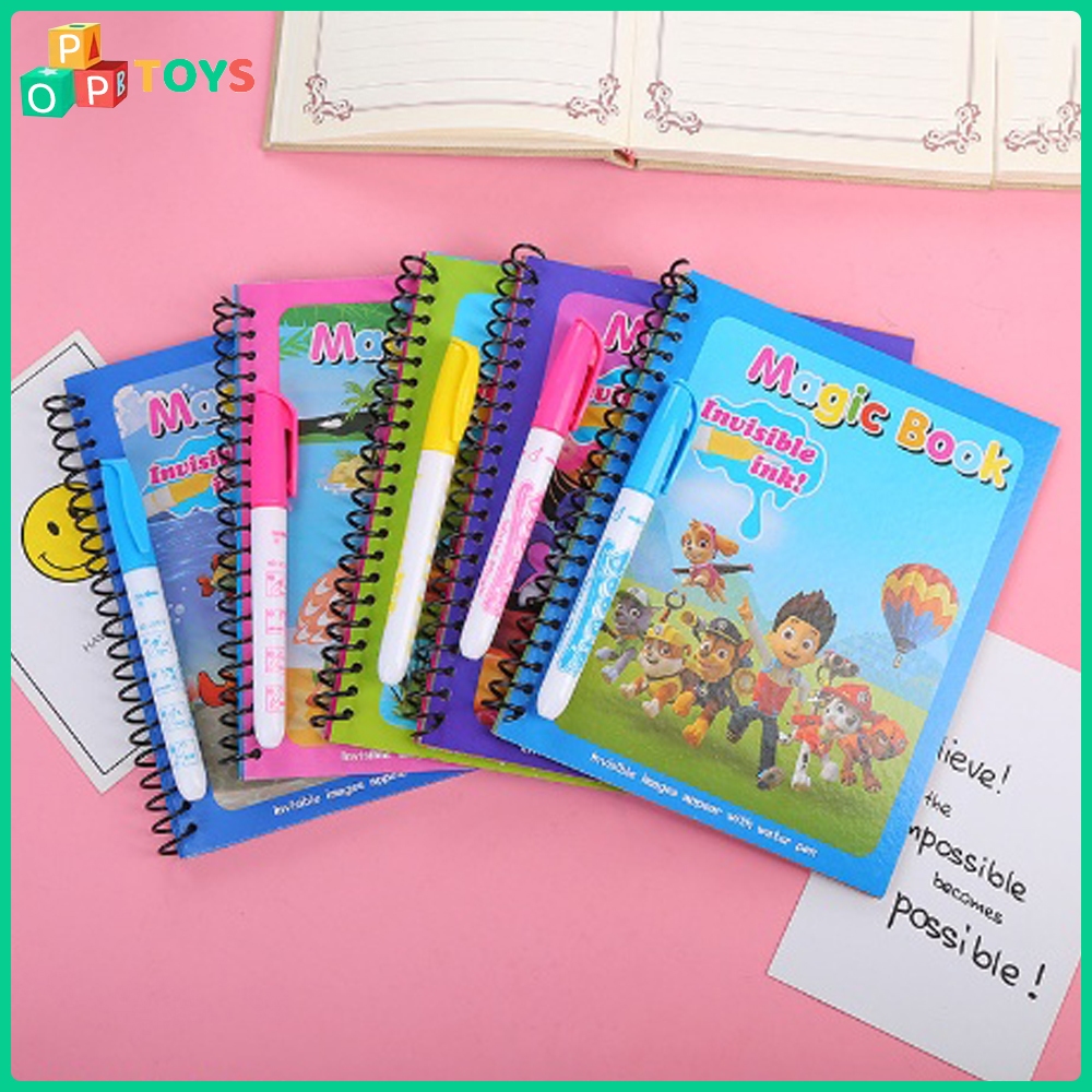 

POPTOYSBuku Gambar Ajaib Buku Mewarnai Dengan Buku Gambar Reuseable Pen Air