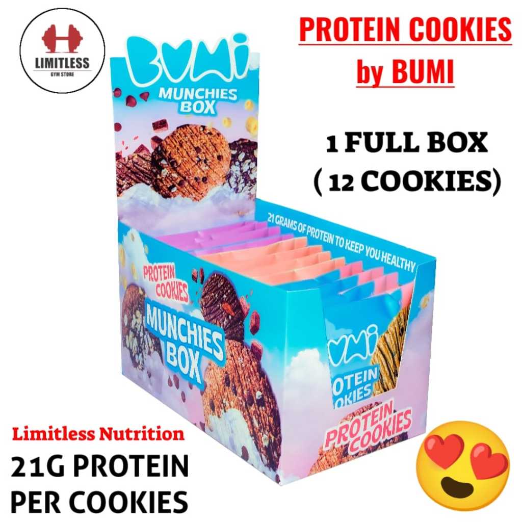

BUMI PROTEIN COOKIES 1 BOX ISI 12 PCS - HIGH PROTEIN DIET SNACK