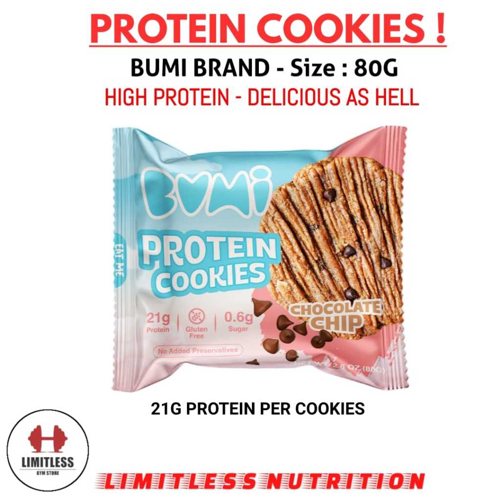 

PROTEIN COOKIES 80G BY BUMI HEALTHY DIET SNACK VEGAN COOKIE OAT