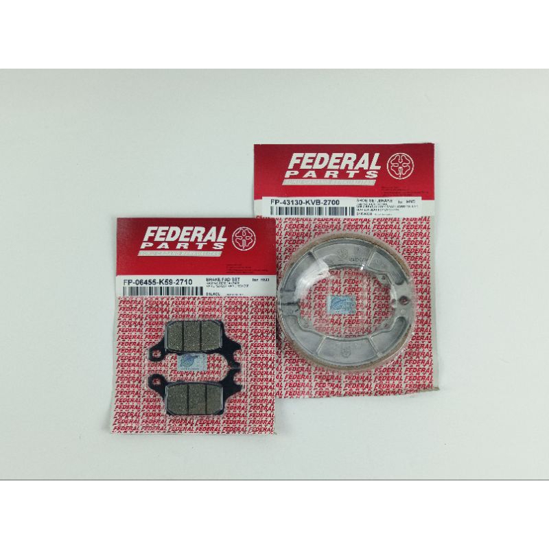 Kampas rem depan dan belakang Vario 150 Genio federal original