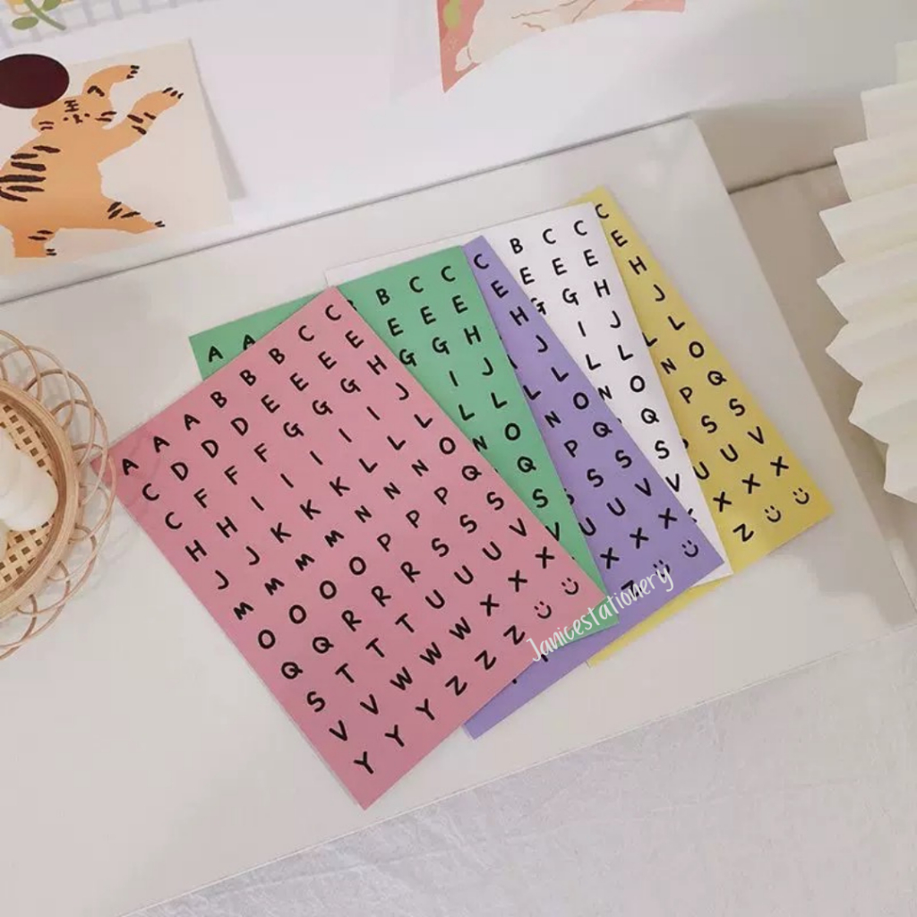 

Sticker Alphabet Huruf Dekorasi Binder Jurnal