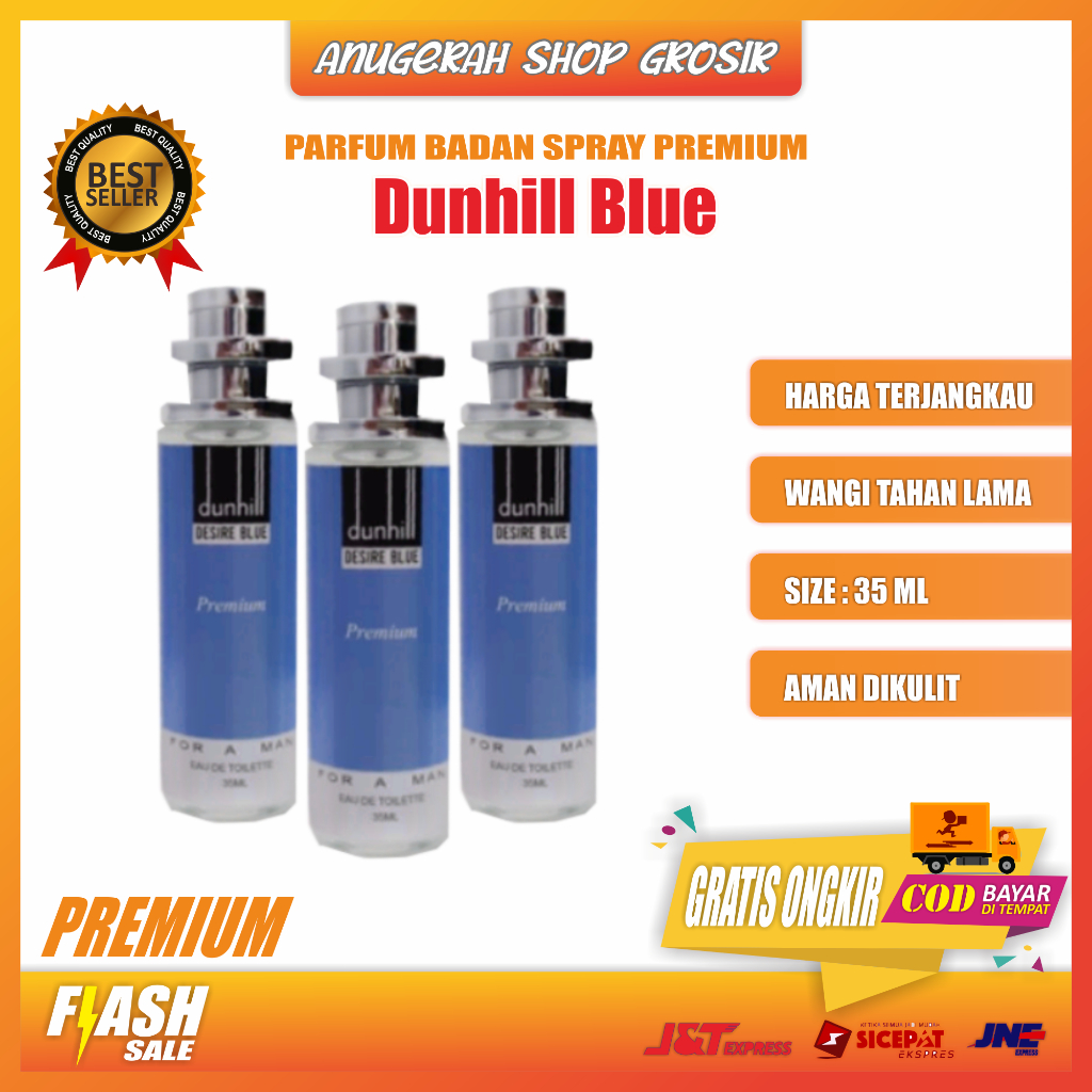 Parfum Badan Tahan Lama Pria Wanita - Grade A Premium Dunhill.Blue Size 35 ml ORIGINAL - Parfum Bada
