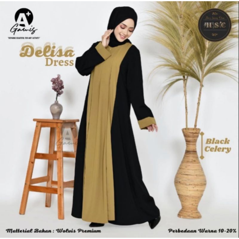 Gamis Abaya Dress Hitam Celery Maroon Ungu Lavender Pink Kuning Mustard Polos Gamis Dress Abaya Over