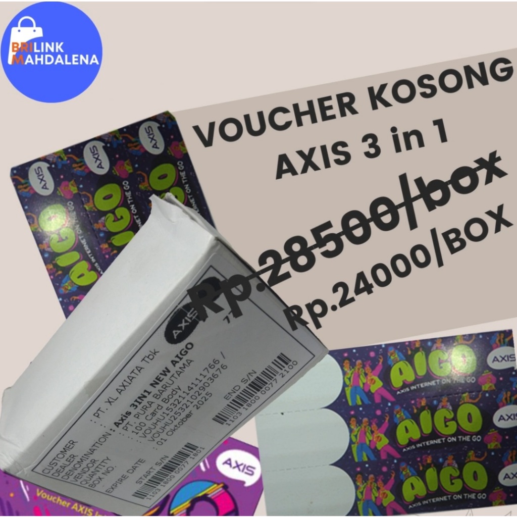 300sn (1box) AXIS 3in1 VOUCHER  KOSONG AXIS VOUCHER KOSONGAN AXIS KOSONGAN
