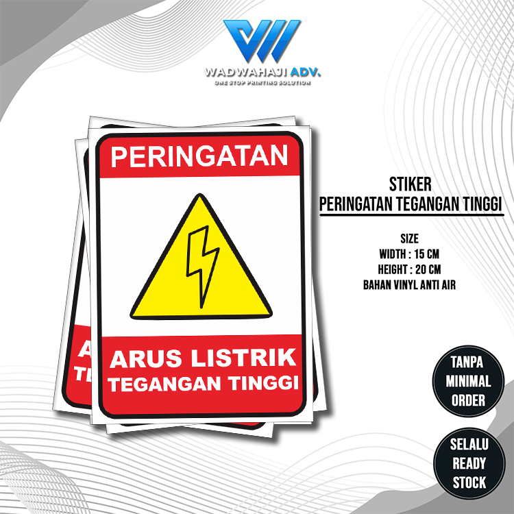 

Stiker Panel Listrik Tegangan Tinggi | Peringatan Awas Listrik stiker K3 | Wadwahaji