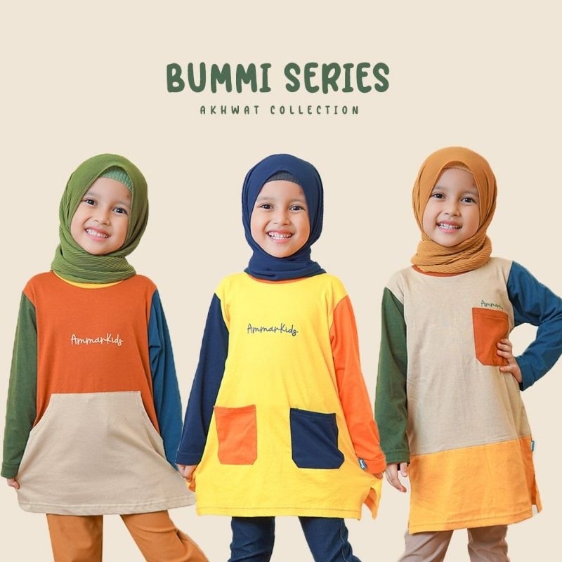 BUMMI SERIES ANAK PEREMPUAN BAJU TUNIK COUPLE KAKAK ADIK  (ONLY ATASAN SAJA)