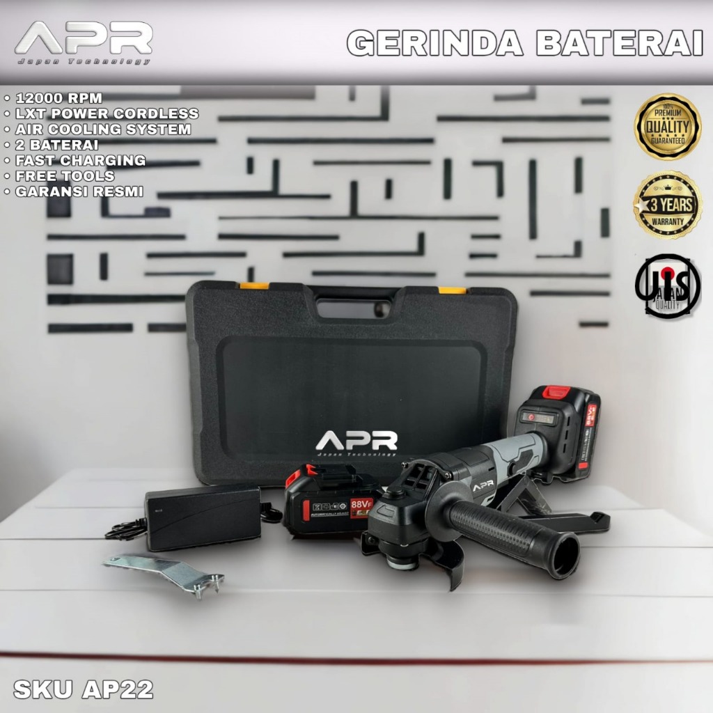 APR AP22 Gerinda baterai 88v cordless grinder 7 inches APR JAPAN ORIGINAL garansi resmi 3 tahun