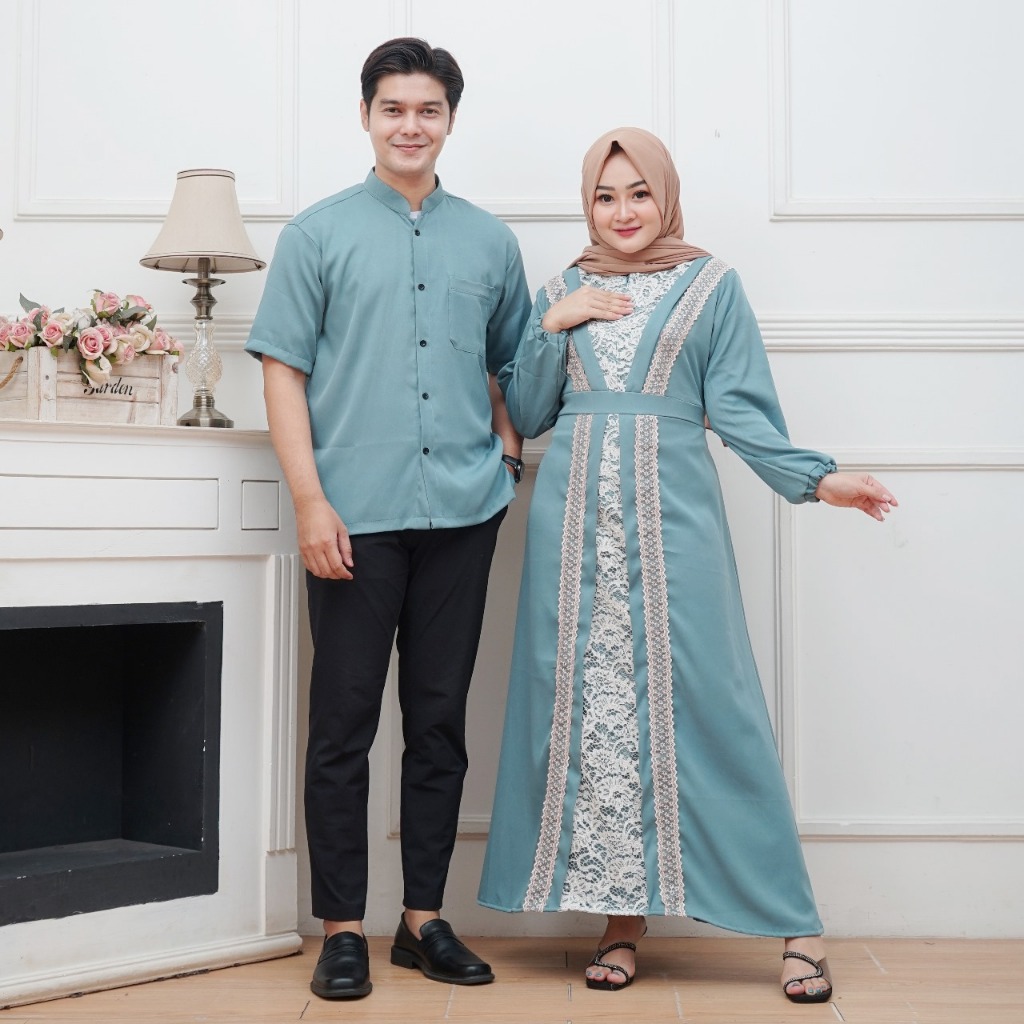GAMIS ARABIA COUPLE PASANGAN BAJU COUPLE KONDANGAN KEKINIAN GAMIS COUPLE SHAKILA BAHAN