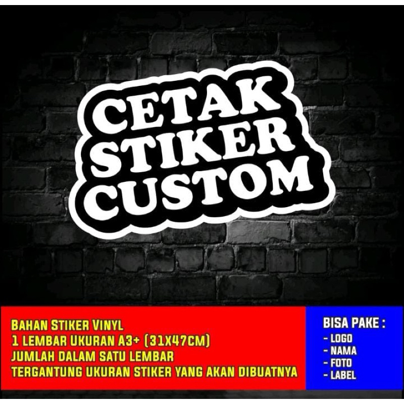 

cetak stiker custom murah //logo tim/logo komunitas//nama sendiri//nama sekolah(MINIMAL ORDER 20PC)